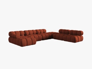 COLTAR MODULAR BELLIS, DREAPTA, 6 LOCURI, 379 CM, SCORTISOARA 44, TAPITERIE DIN CATIFEA 3D, DESIGN DEOSEBIT - Img 5