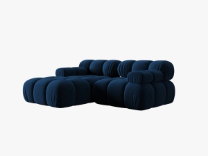 COLTAR MODULAR BELLIS, STANGA, 2 LOCURI, 191 CM, ALBASTRU 81, TAPITERIE DIN CATIFEA, MICADONI - Img 4