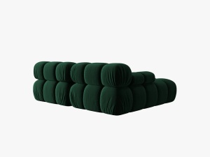 COLTAR MODULAR BELLIS, STANGA, 2 LOCURI, 191 CM, VERDE 38, TAPITERIE DIN CATIFEA, DESIGN DEOSEBIT - Img 2