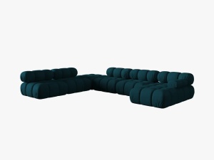COLTAR MODULAR BELLIS, STANGA, 6 LOCURI, 379 CM, BLEUMARIN 87, TAPITERIE DIN CATIFEA 3D, DESIGN DEOSEBIT - Img 5