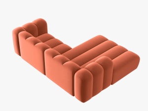 COLTAR MODULAR LUPIN, STANGA, 3 LOCURI, 228 CM, CORAL 12, TAPITERIE DIN CATIFEA, DESIGN DEOSEBIT - Img 4