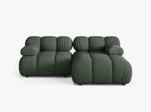 COLTAR MODUSLAR BELLIS, PE DREAPTA, VERDE INCHIS, CU TAPITERIE DIN TEXTIL STRUCTURAT LIBERTY, MICADONI