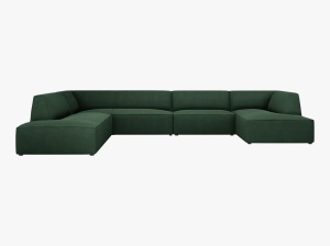 COLTAR RUBY, CU 7 LOCURI, PE STANGA, VERDE, CU TAPITERIE DIN TEXTIL STRUCTURAT OTTAWA, MICADONI
