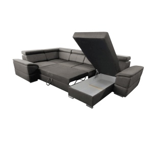 COLTAR SEGORIA ROH U, MODEL DREAPTA, GRI/MARONIU TAUPE, DIN TEXTIL MALMO, EXTENSIBIL, SPATIU DEPOZITARE, STIL MODERN, TK - Img 5