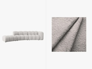 COLTAR SEMIROTUND LUPIN, STANGA, 5 LOCURI, 335 CM, GRI DESCHIS 2085, TAPITERIE BOUCLE, DESIGN DEOSEBIT - Img 4