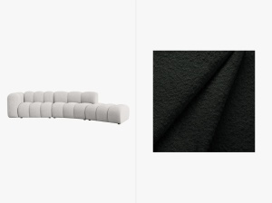 COLTAR SEMIROTUND LUPIN, STANGA/DREAPTA, 5 LOCURI, 335 CM, DIVERSE NUANTE, TAPITERIE BOUCLE, DESIGN DEOSEBIT - Img 7