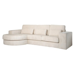 COLTAR STANGA FELIX ALB, 300 CM, FELIX-2,5AR+LCHRL.E338, CHENILLE BERGEN 900, CONFECTIONAT DIN 100% POLIESTER, LEMN SI SPUMA, RICHMOND INTERIOR