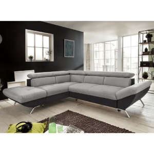 COLTAR VENICE, MODEL STANGA, NEGRU/GRI, DIN TESATURA SI LEMN, EXTENSIBIL, TETIERE REGLABILE, STIL MODERN, TK - Img 3