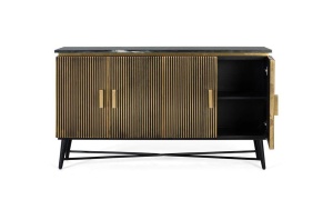 COMODA/BUFET 150CM, BRONZ/NEGRU, DIN LEMN DE MANGO SI MARMURA,GINER Y COLOMER - Img 3