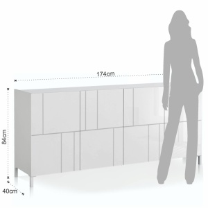 COMODA/BUFET 174CM, EDDY RANDOM, COD 5076, STIL MODERN, REALIZATA PANOURI LAMINATE, USI SEMIGRAFIATE - Img 6
