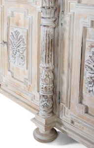 COMODA/BUFET 225CM, ALB ANTICHIZAT, DIN LEMN DE MANGO, GINER Y COLOMER - Img 5