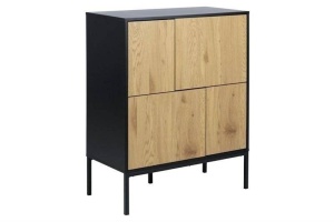 COMODA DIN MDF, FURNIR SI METAL, SEAFORD 80x103, STIL INDUSTRIAL, B2