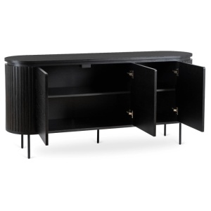 COMODA LIVING 160CM, ARTIM MEBLE, CU 3 USI, REALIZATA DIN MDF, CULOARE NEAGRA, STIL MODERN - Img 4