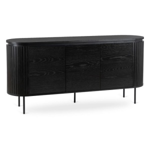 COMODA LIVING 160CM, ARTIM MEBLE, CU 3 USI, REALIZATA DIN MDF, CULOARE NEAGRA, STIL MODERN - Img 9