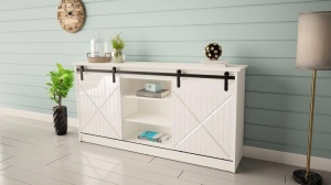 COMODA LIVING, CAMA-GRANERO-KOM-BI/BI 160CM, DIN PLACI LAMINATE SI MDF, DESIGN INDUSTRIAL - Img 5