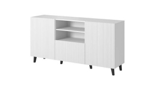 COMODA LIVING, PAFOS-KOM-150-BI/BI, 150CM, PLACA LAMINATA, MDF SI PLASTIC, STIL MODERN, CAMA