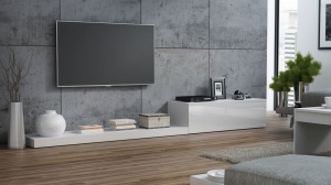 COMODA LIVING RTV LIFE ALB MAT/ALB LUCIOS DESIGN MODERN CM