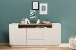 COMODA MODERNA ALB MAT/NATURALA EMPIRE 37531 - Img 2