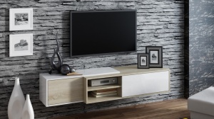 COMODA RTV LIVING SIGMA 1D STEJAR SONOMA/ALB DESIGN MODERN CM