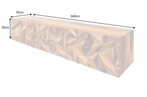 COMODA TV, ALPINE 160CM, LEMN MASIV DE SHEESHAM, MONTAJ SUSPENDAT, MODEL 3D, ARTIM GROUP SELECTION - Img 3