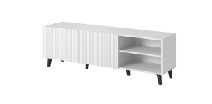 COMODA TV, CAMA-PAFOS-RTV-150-CZ/CZ 150M, ALB/NEGRU MAT, PLACI LAMINATE SI MDF, DESIGN MODERN - Img 7