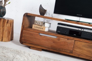 COMODA TV, DIN LEMN MASIV, GOA 130CM, COD 35869, DESIGN VINTAGE - Img 3