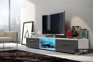 COMODA TV EDITH DIN LEMN SI PLACI LAMINATE SI MDF - DIVERSE NUANTE - Img 6