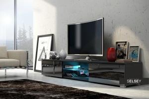 COMODA TV EDITH DIN LEMN SI PLACI LAMINATE SI MDF - DIVERSE NUANTE - Img 4
