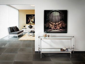 CONSOLA AISSA 938102, 152 CM, DIN OTEL, ACRIL SI STICLA, STIL MODERN, SCHULLER