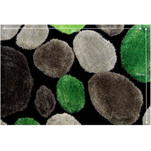 Covor 200x300 cm, verde/gri/negru, PEBBLE TYP 1, 0000201382