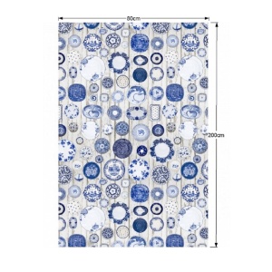 Covor 80x200 cm, albastru/crem, PARLIN, 0000203341
