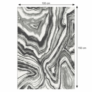 Covor, alb/negru/model, 100x150, SINAN, 0000267964