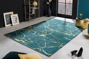 COVOR, MARMURA 160X240CM, VERDE SMARALD/AURIU, POLIESTER/BUMBAC, ARTIM GROUP SELECTION