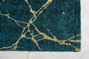 COVOR, MARMURA 160X240CM, VERDE SMARALD/AURIU, POLIESTER/BUMBAC, ARTIM GROUP SELECTION - Img 6