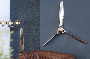 DECORATIUNE 60CM, PROPPELER SCREW III, COD 37604, ARGINTIE STIL MODERN - Img 2