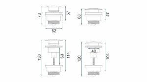 DOP LAVOAR REA UNIVERSAL, CU CLICK CLACK, ALB MAT, DIN ALAMA, CALITATE SUPERIOARA - Img 3