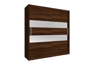 DULAP DORMITOR MAJA II 180 STEJAR SONOMA CIOCOLATIU DESIGN MODERN PSK - Img 1