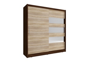 DULAP DORMITOR MAJA III 180 STEJAR SONOMA + CIOCOLATIU DESIGN MODERN PSK