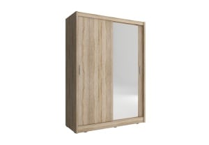 DULAP DORMITOR STEJAR SONOMA CU OGLINDA MAJA 130 DESIGN MODERN PSK