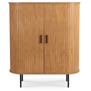 DULAP LIVING, ARTIM MEBLE, CU 2 USI GLISANTE, REALIZAT DIN MDF SI METAL, CULOARE STEJAR, STIL MODERN - Img 5