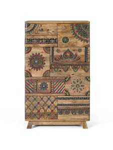 DULAP LIVING, CULOARE MULTICOLOR, DIN LEMN MANGO, GINER Y COLOMER