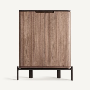 DULAP LIVING SAILLON, REALIZAT DIN LEMN, MDF SI STICLA, CULOARE MARO, REALIZAT MANUAL, VICAL HOME