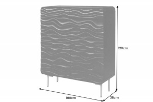 DULAP LIVING WAVE, 120CM, DIN LEMN MASIV MANGO, NEGRU, ARTIM GROUP SELECTION - Img 2