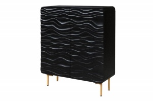 DULAP LIVING WAVE, 120CM, DIN LEMN MASIV MANGO, NEGRU, ARTIM GROUP SELECTION - Img 7