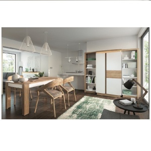 ETAJERA LYOR01 LEONARDO, MODEL DREAPTA, STEJAR RIVIERA/ ALB EXTRA LUCIOS HG, STIL MODERN, TK - Img 3