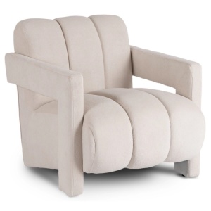 FOTOLIU, ARTIM MEBLE, REALIZAT DIN MATERIAL BOUCLE CREM SI METAL, STIL MODERN - Img 9