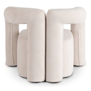 FOTOLIU, ARTIM MEBLE, REALIZAT DIN MATERIAL BOUCLE CREM SI METAL, STIL MODERN - Img 2