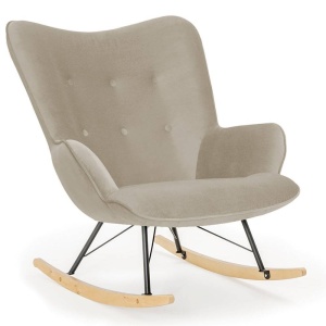 FOTOLIU BALANSOAR CHERUB ROCKER, BEJ, CONFECTIONAT DIN LEMN DE FAG, METAL SI TEXTIL