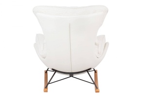 FOTOLIU BALANSOAR OTILIA TEDDY, ALB, TAPITERIE DIN TEXTIL PLUSAT SI PIELE ECOLOGICA, STIL MODERN - Img 5