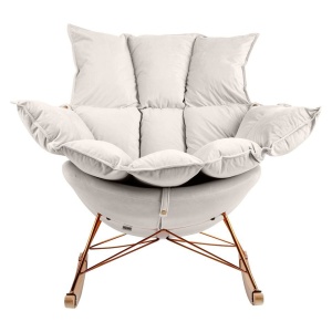 FOTOLIU BALANSOAR SWING VELVET, BEJ, TAPITERIE DIN CATIFEA, STIL MODERN - Img 3